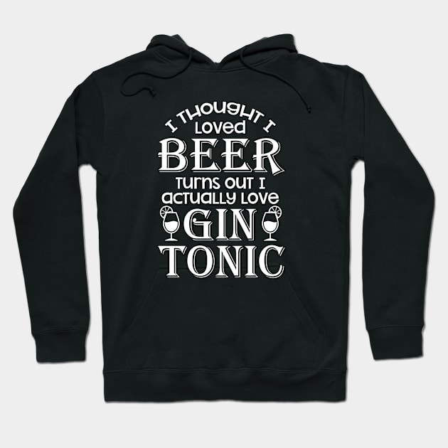 Gin Tonic Cocktail Lover Fun Quote Hoodie by BlueTodyArt